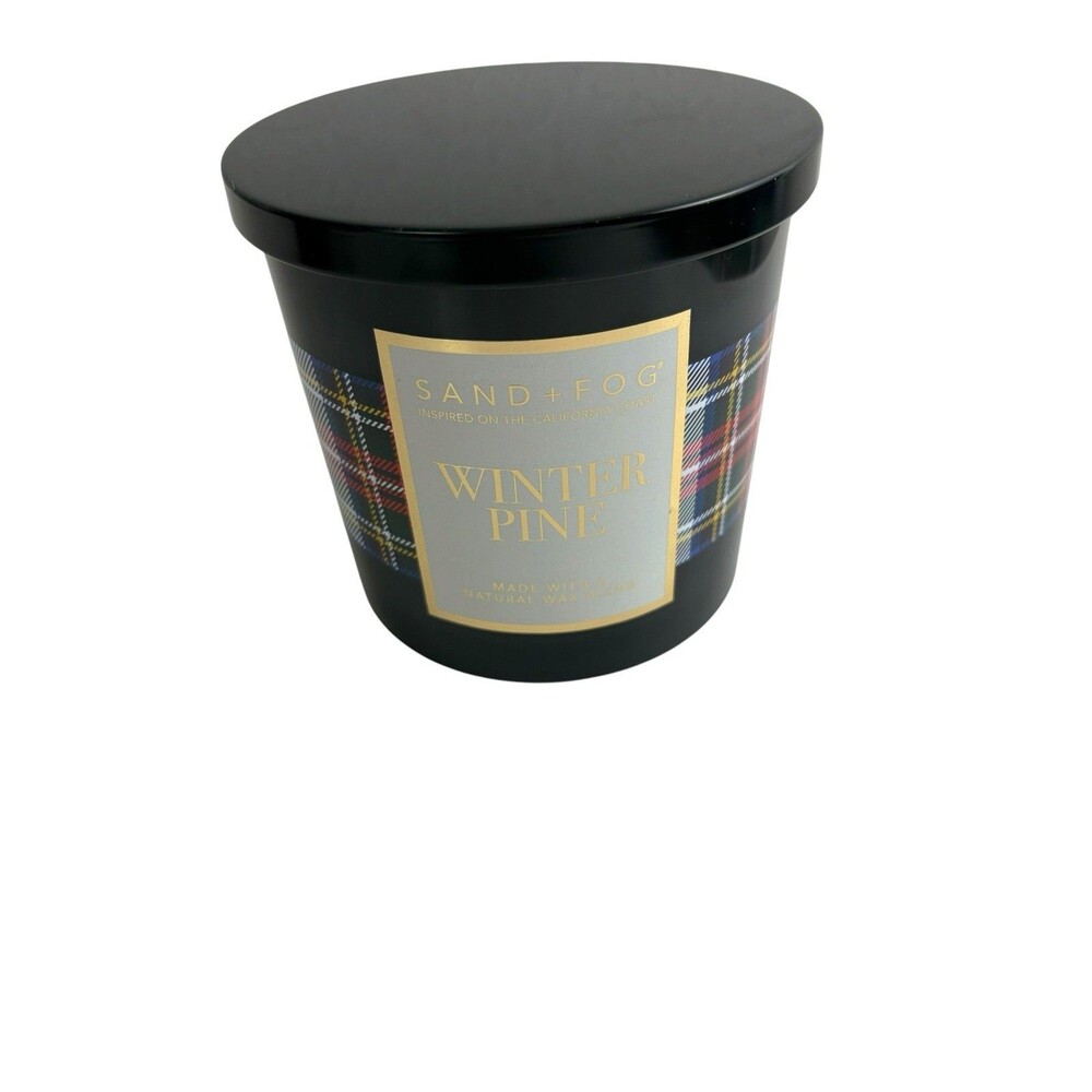 Sand + Fog Winter Pine Scented Jar Candle Christmas Holiday Natural Oils 3 Wick